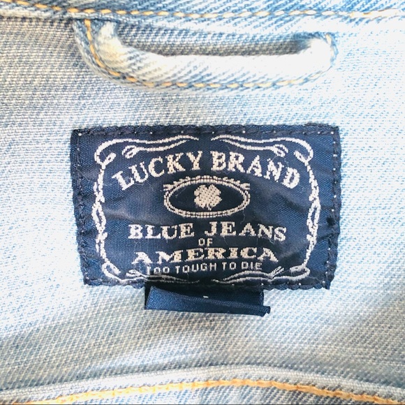 Lucky Brand Jean Jacket -Light Wash/ Stonewashed Snap Front Stetch Jean Jacket - Picture 9 of 9